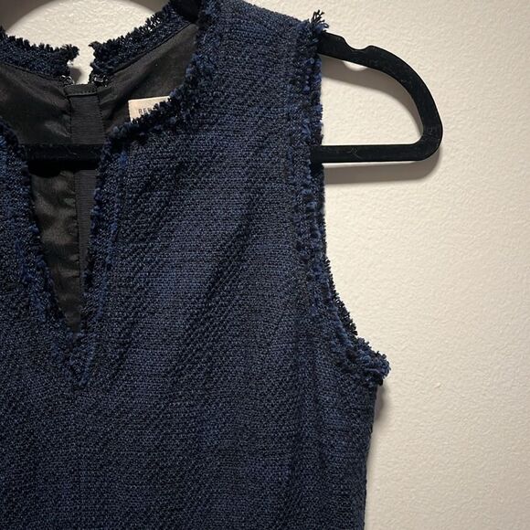 REBECCA TAYLOR Tweed Ruffle Hem Mini Dress, Royal Blue/Black, Size 2 - Picture 7 of 13